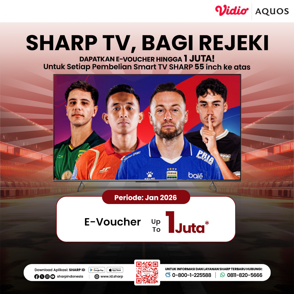 Promo TV SHARP BAGI REJEKI CASHBACK HINGGA 1 JUTA